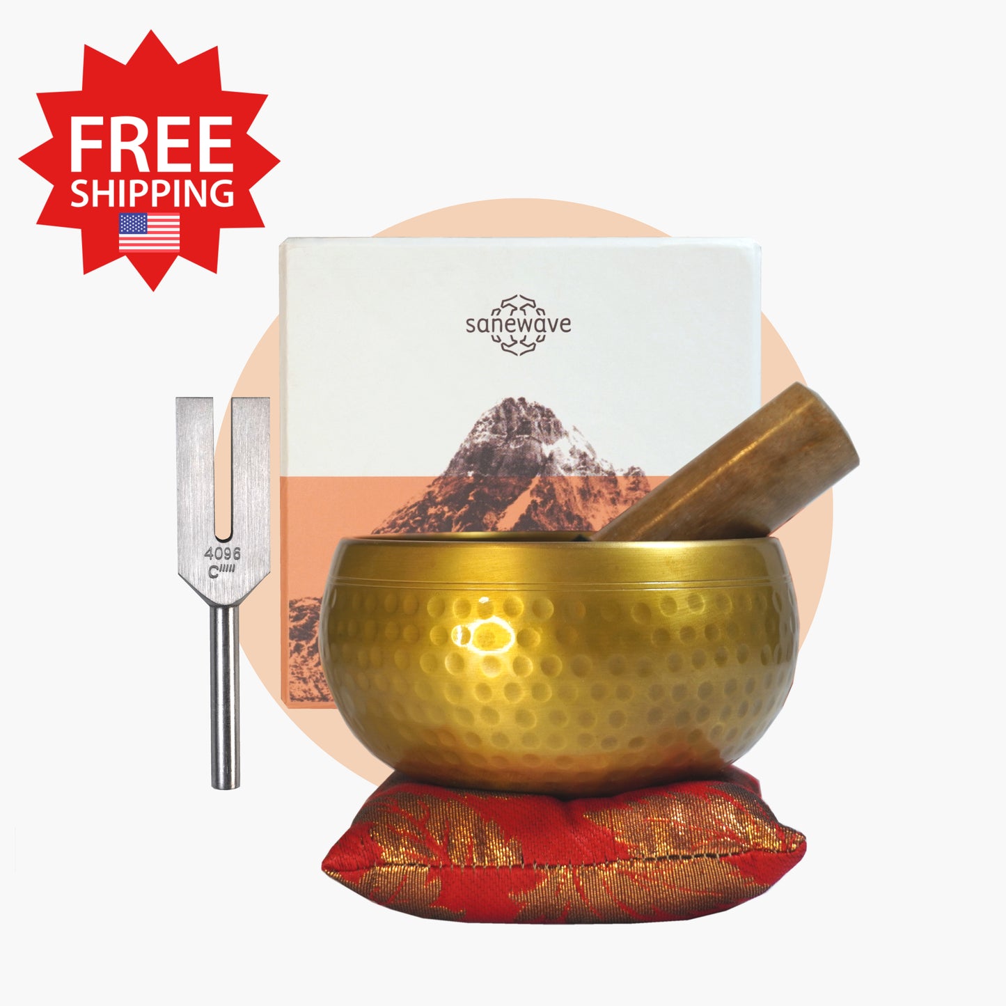 Tibetan Singing Bowl & Tuning Fork Set